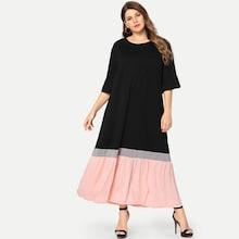 Shein Plus Flounce Sleeve Cut And Sew Dress
