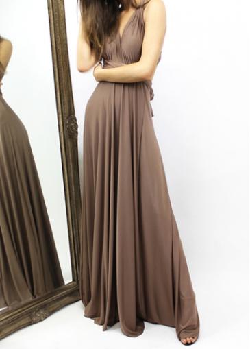 Rosewe Open Back High Waist Maxi Dress