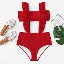 Shein Ruffle Two Piece Swimwear