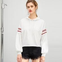 Shein Drop Shoulder Striped Hoodie