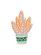 Shein Orange Color  Enamel Plant Shape Big Brooches Jewelry