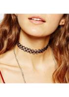 Rosewe Tattoo Pattern Solid Black Elastic Necklace