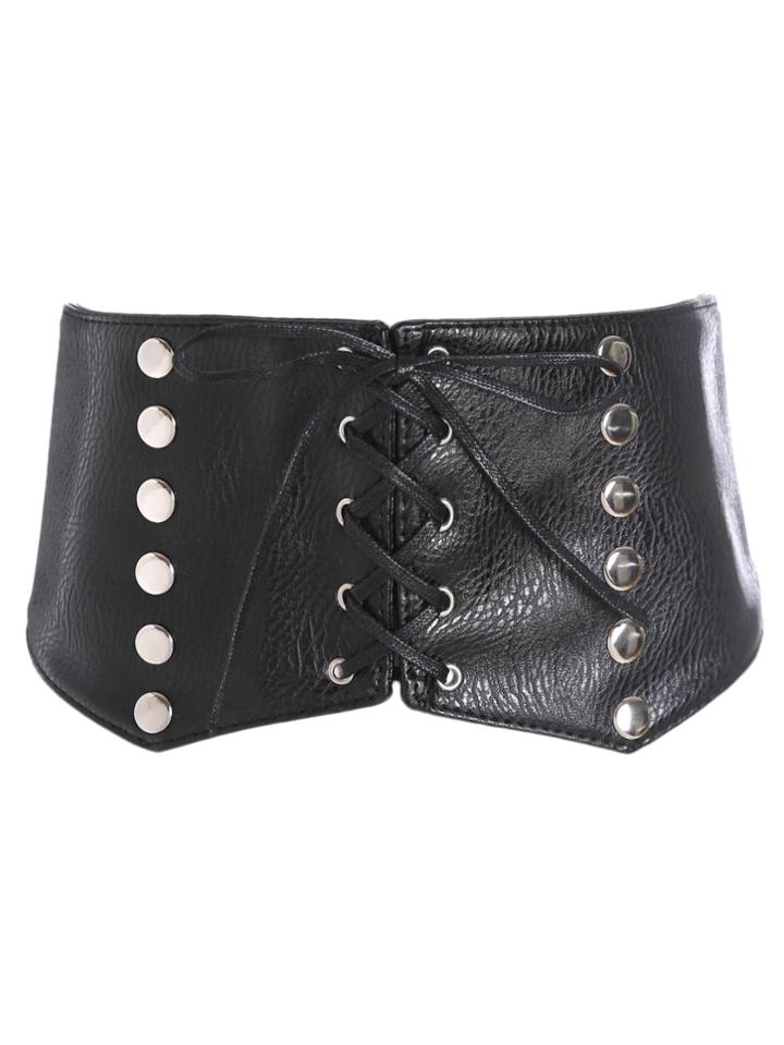Shein Studded Lace Up Croset Belt