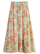 Shein Florals Chiffon Skirt With Elastic Waist