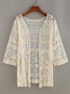 Shein Open-front Floral Lace Cardigan
