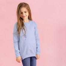 Shein Girls Contrast Lace Embroidered Sweatshirt