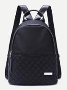 Shein Black Quilted Nylon Backpack