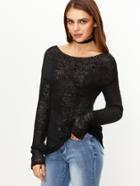 Shein Black Loose Knit Slim Fit Sweater