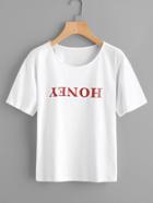 Shein Honey Print Tee