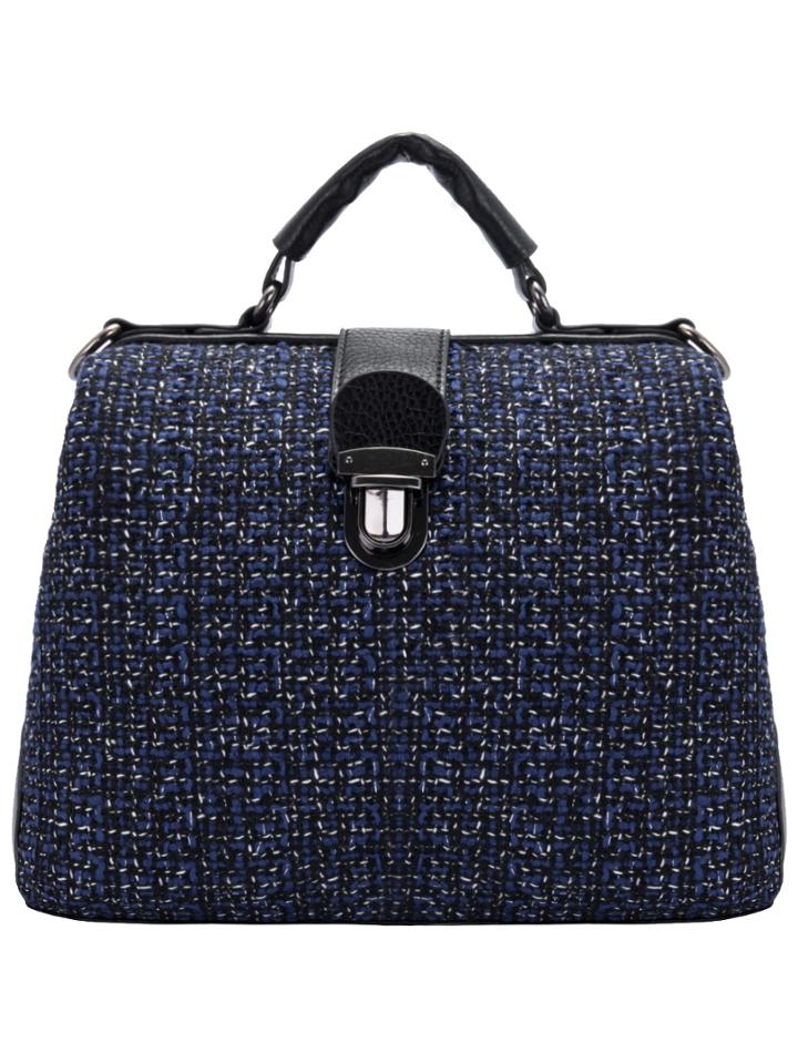 Shein Blue Push Lock Stereotypes Bag