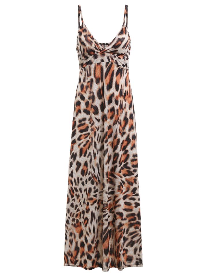 Shein Spaghetti Strap Leopard Dress