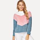 Shein Colorblock Mixed Media Pullover