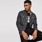 Shein Men Button Up Flap Pocket Leopard Jacket