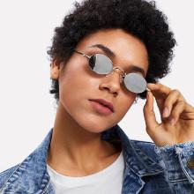 Shein Oval Flat Lens Retro Sunglasses