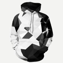 Shein Men 3d Geo Print Hooded Sweatshirt