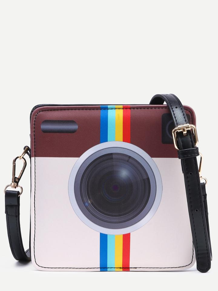 Shein Black Camera Shaped Crossbody Bag