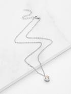 Shein Gemstone Round Pendant Chain Necklace