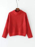 Shein High Neck Ribbed Knit Sweater