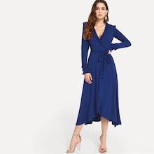 Shein Surplice Front Frill Self Tie Dress