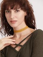 Shein Yellow Hollow Out Lace Choker Necklace