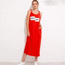 Shein Letter Print Cami Dress