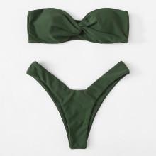 Shein High Leg Twist Bikini Set