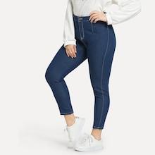 Shein Plus Contrast Stitch Skinny Jeans
