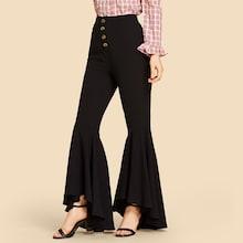 Shein Button Fly Flare Leg Pants