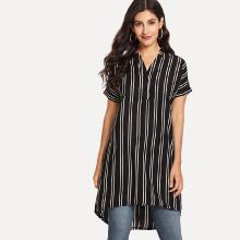 Shein Longline Stripe Shirt