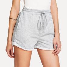 Shein Rolled Hem Marled Knit Shorts