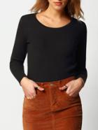 Shein Black Ribbed Slim Sweater