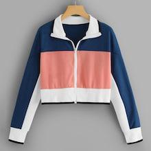 Shein Color Block Crop Jacket