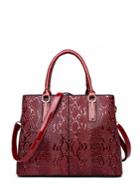 Shein Croco Detail Patent Leather Tote Bag
