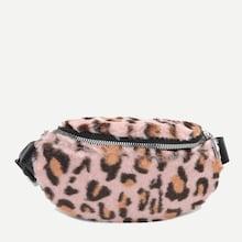 Shein Kids Leopard Decor Fuzzy Bum Bag