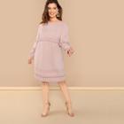 Shein Plus Lace & Tassel Detail Tunic Dress