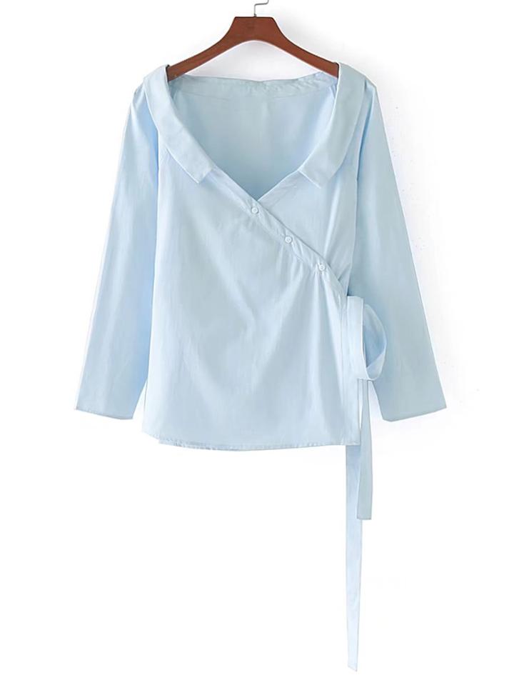 Shein Surplice Front Lace Up Side Wrap Top