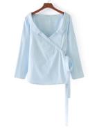 Shein Surplice Front Lace Up Side Wrap Top