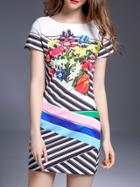 Shein Multicolor Striped Print Sheath Dress