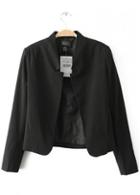 Rosewe Solid Black Mandarin Collar Long Sleeve Woman Suit