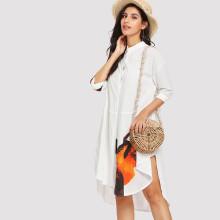 Shein Graphic Print High Low Shirt Dress