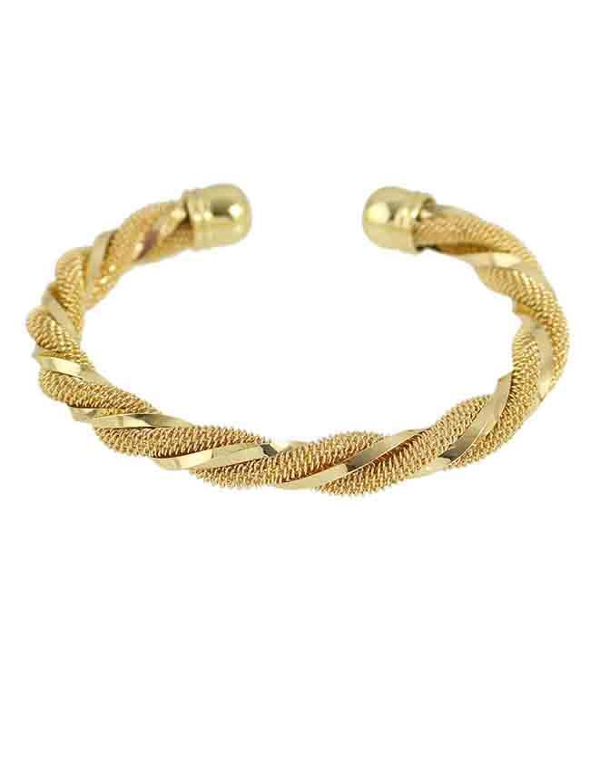 Shein Gold Plated Braided Open Bracelet