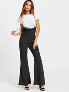 Shein Zipper Back Flare Jumpsuit With Adjustable Strap