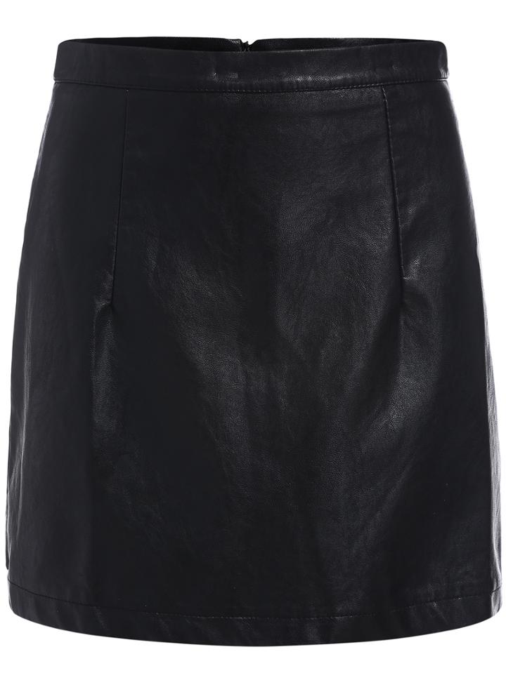 Shein Black Slim Bodycon Pu Skirt