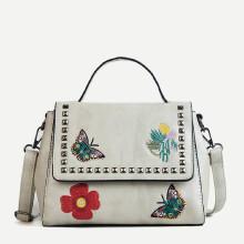 Shein Studded Decor Embroidery Bag