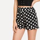 Shein Frill Hem Polka Dot Shorts