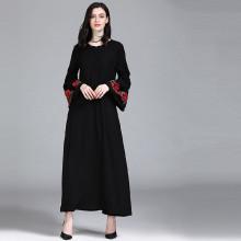 Shein Floral Embroidered Flare Sleeve Longline Dress