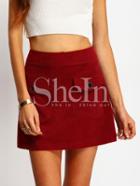 Shein Red Twin Pocket Short Skirt