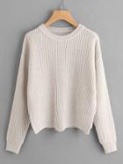 Shein Drop Shoulder Scallop Hem Jumper