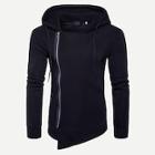 Shein Men Zip Front Solid Hooded Sweatshirt