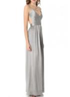 Rosewe Glamorous Solid Grey High Waist Backless Strappy Dress